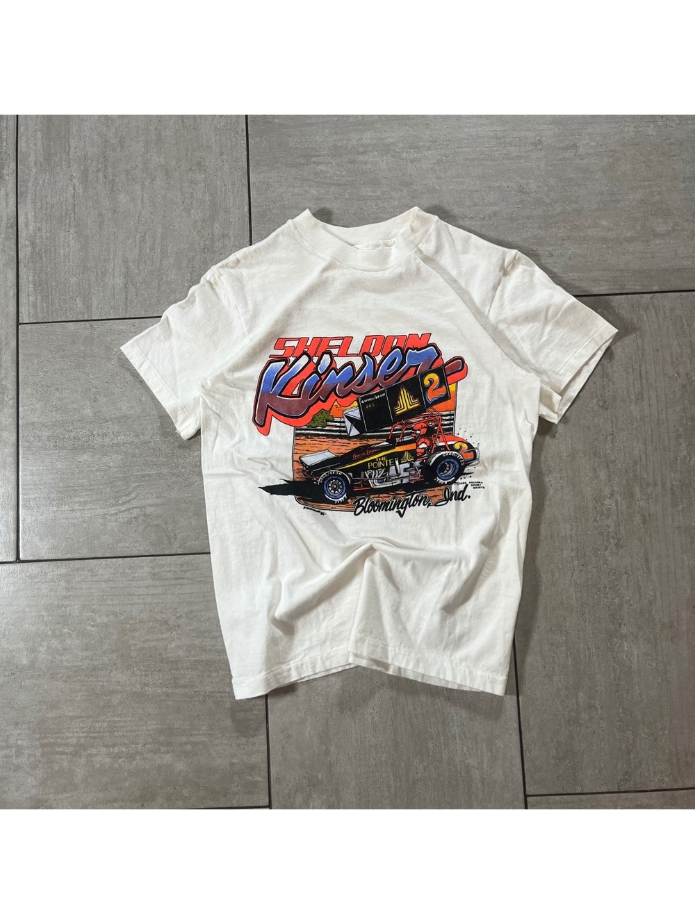 Vintage Arizona Sport Shirts Racing Graphic T-Shirt White